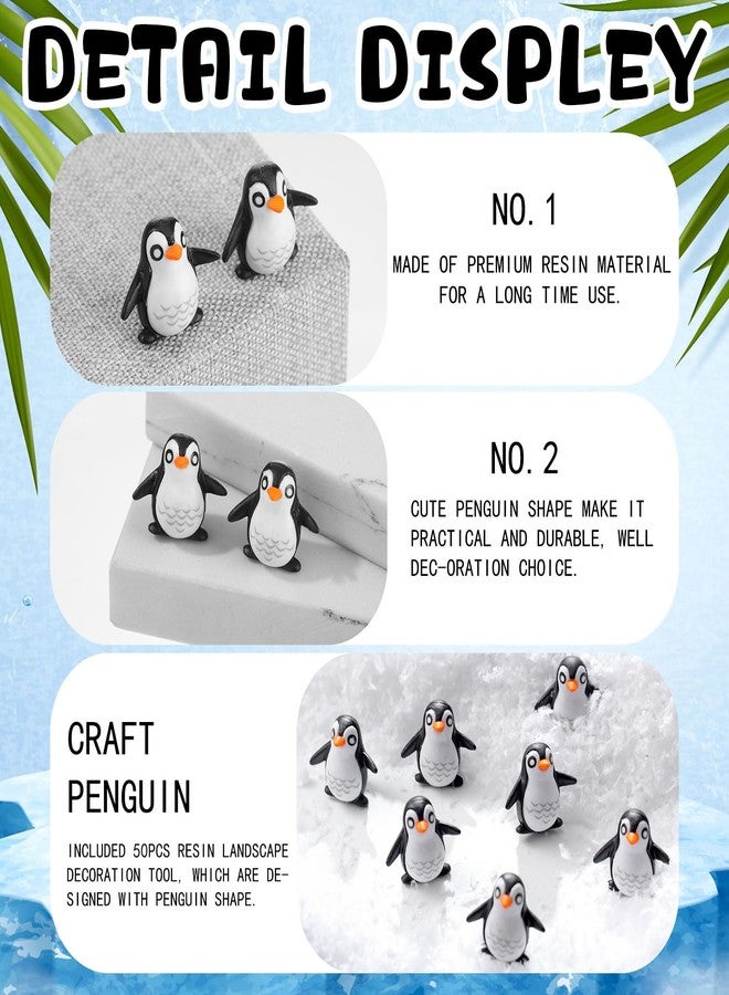 JellyArch 120 Pcs Miniature Penguin Figurines Resin Penguin Figures Bulk 0.87'' Cake Topper Mini Animal for Fairy Garden Micro Landscape Winter Christmas Scene Decor Party Supplies - Image 4